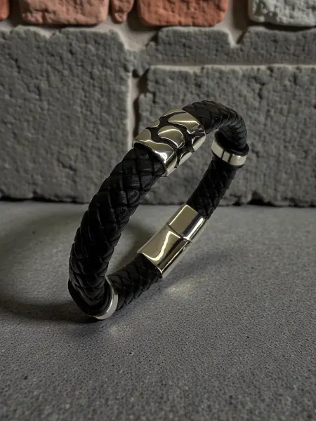SW — Urban Jewelry Браслет из натуральной кожи и нержавеющей стали