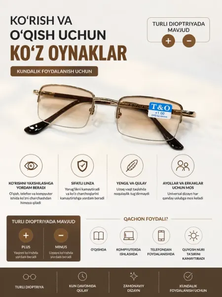 Очки для зрения, плюсовые очки, минусовые очки