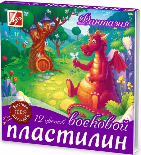 Пластилин Луч мягкий восковой "Фантазия" 12 цветов