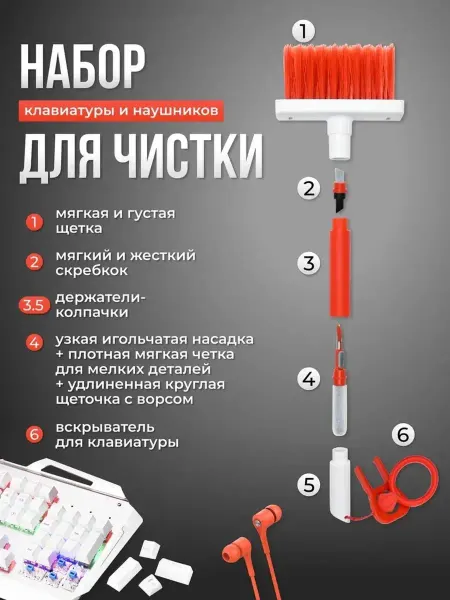 Агромадана Набор для чистки телефона, клавиатуры, наушников