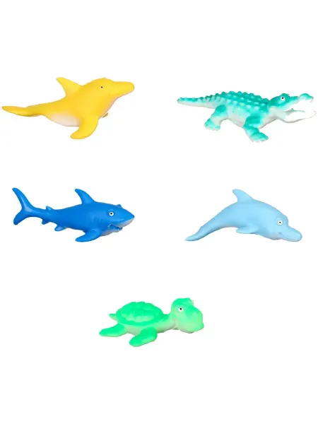 Крошка Я Игрушки для купания "Морской мир" с пищалкой, 12 см, 5 шт