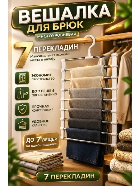 СУМАЯ1908 Вешалка для брюк многоуровневая органайзер