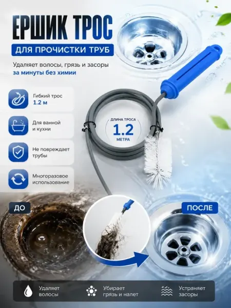 ЖК88 Приспособления для прочистки труб слива от волос и мусора