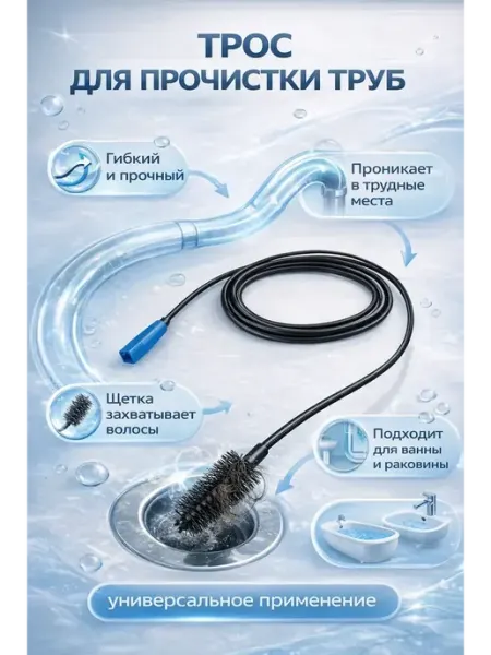 НУНА29 Трос для прочистки труб от волос