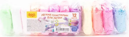 Пластилин детский Мульти-Пульти Маршмеллоу лёгкий, из полимерной массы, 12 цветов / детские товары для творчества