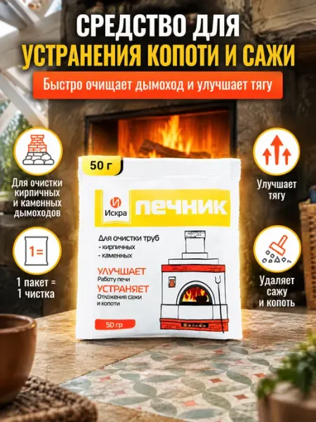 Средства для чистки дымоходов от сажи, 50гр