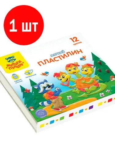 Пластилин "Енот в сказке", 12 цветов, 120г