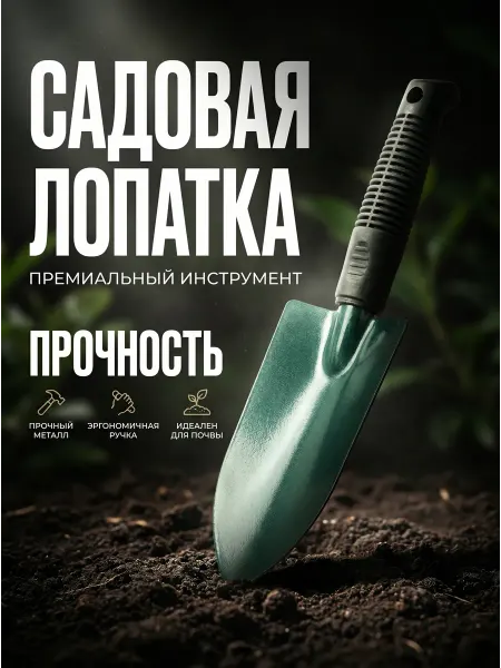 Савок посадочный, садовый, с пластиковой ручкой