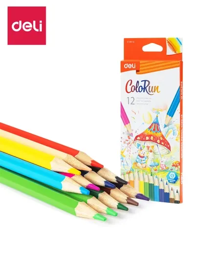 Карандаши цветные, 12 цветов EC130-12 Deli, 130-12-EC