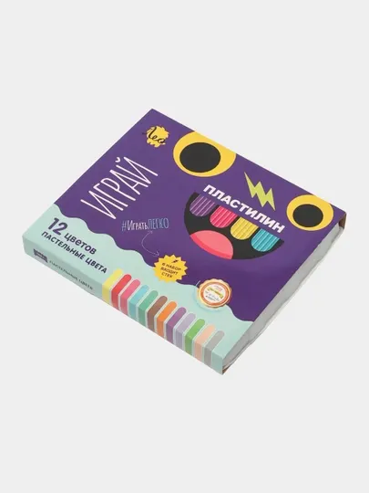 Пластилин классический Лео, Играй, пастельные цвета LPMCP-0112 144г 12 цв