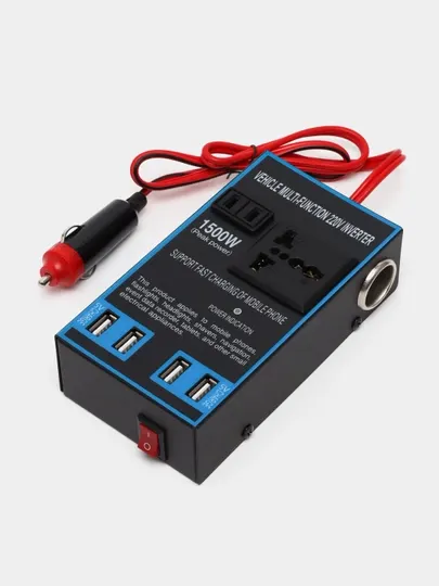 Автомобильный инвертор, розетка с 4 USB-портами преобразователь 12 В/24 В в 220 В, 1500 Вт