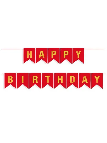 Дон Баллон Гирлянда, Happy Birthday, Тиффани Золото, 500 см, 16*12 см