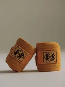 Бинт Alibiequestrian для лошади 12,5см х 3,5м х 4шт Мёд (желто-золотисто-коричневый 16-0950) Duo с липучками