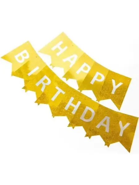 Дон Баллон Гирлянда, Happy Birthday, Серебро, 350 см, 17*12 см