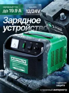 Зарядное устройство для кислотных аккумуляторов автомобиля ELECTROLITE ЗУ-30 ( 19,9 А, 12/24 В, 20-249 Ач ) трансформаторного типа