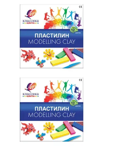 Луч Пластилин Классика, 12 цветов, 240 гр, 2 уп