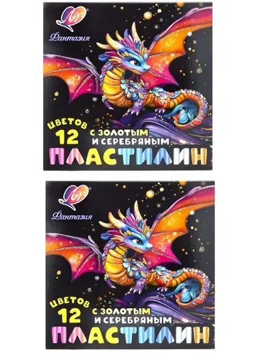 Луч Пластилин восковой Фантазия, 12 цветов, 230 гр, 2 уп