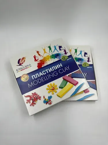 Пластилин классический школьный Луч 12 цветов 240 гр 2 набора