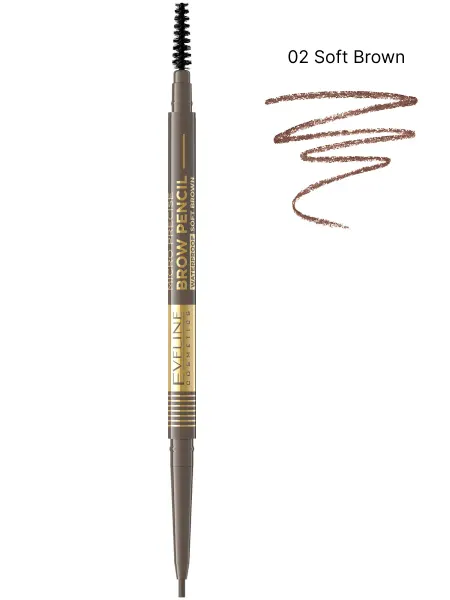 EVELINE Карандаш для бровей водостойкий MPBP 02 Soft Brown