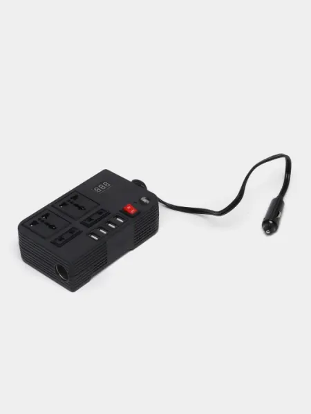 Автомобильный инвертор, розетка с 4 USB-портами преобразователь 12 В в 220 В, 300 Вт