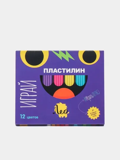 Пластилин для детей Лео Играй, классический, 12 цветов, 240 г