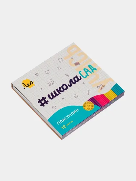 Пластилин для детей Лео Учись, классический, 12 цветов, 240 г