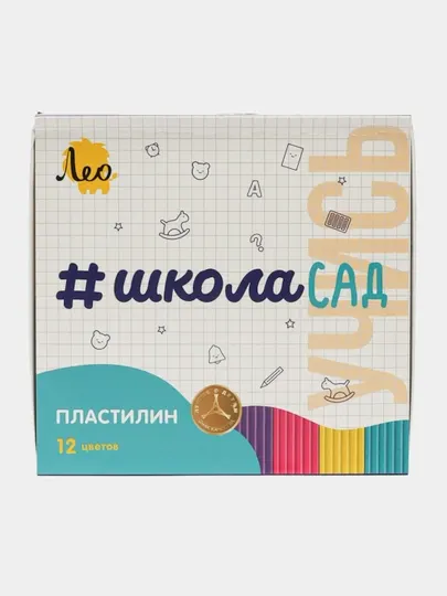 Пластилин Лео Учись классический LMC-0112, 12 цветов, 240 г