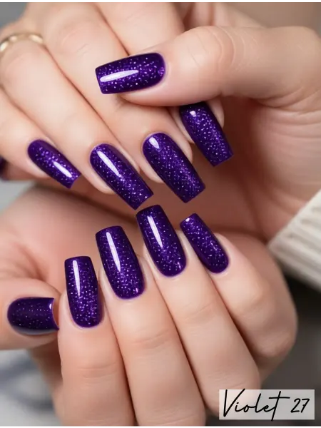 CRISTINANAILS Гель лак для ногтей фиолетового цвета с блестками VIOLET 27