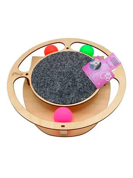 Игровой комплекс с когтеточкой и шариками для кошек