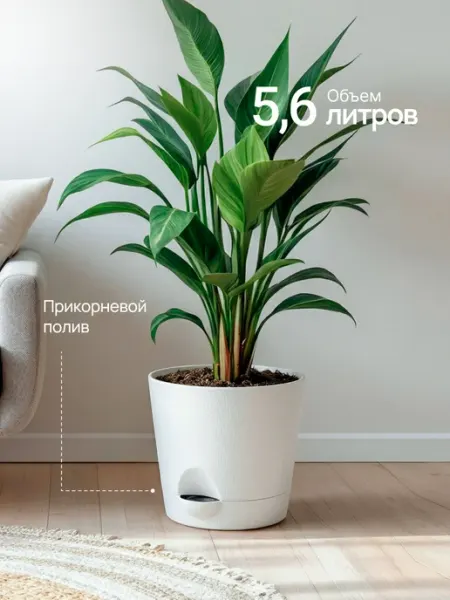 Ho'me Горшок для цветов с прикорневым поливом 5 литров