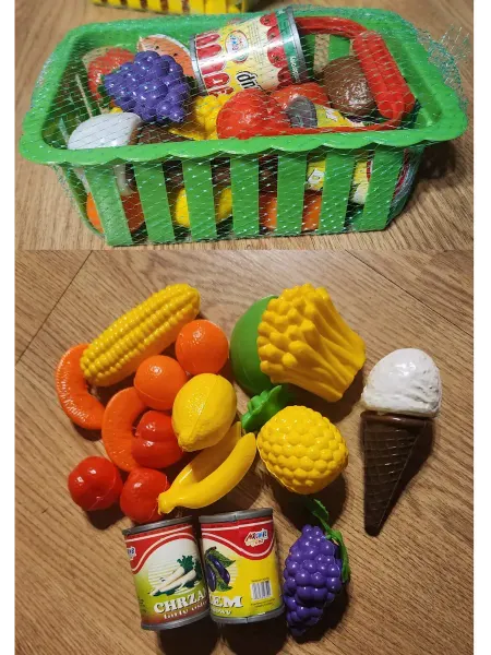 ПластиК Игровой набор продуктов в корзинке