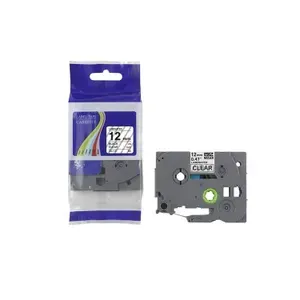 Комплект 5шт. Картридж BYZ TZc-131 (TZE-131) для принтера Brother серии P-Touch 12мм, 8м, черный шрифт на прозрачной ленте 4Candles