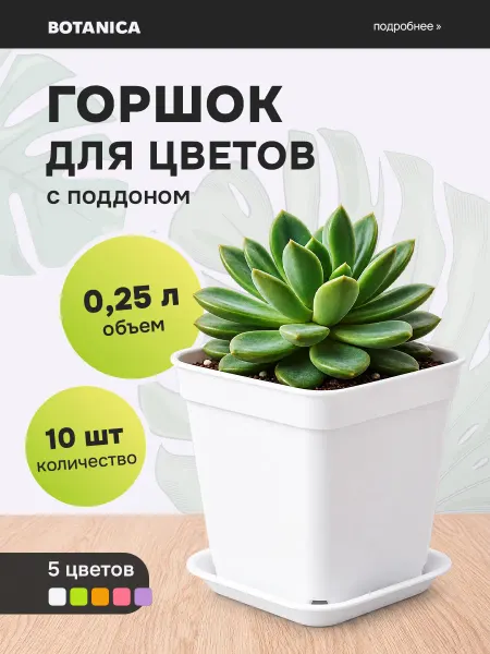 Botanica. Горшок для цветов пластиковый с поддоном