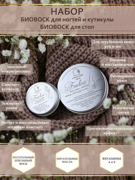 Honey Candle Подарочный набор биовоск для ногтей и биовоск для стоп