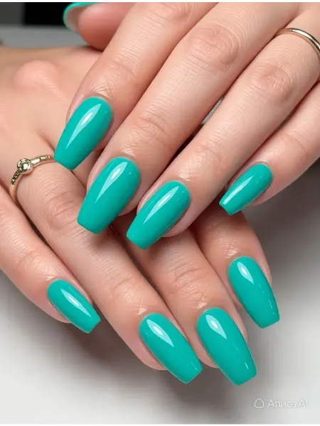 CRISTINANAILS Гель лак для ногтей ярко бирюзово цвета