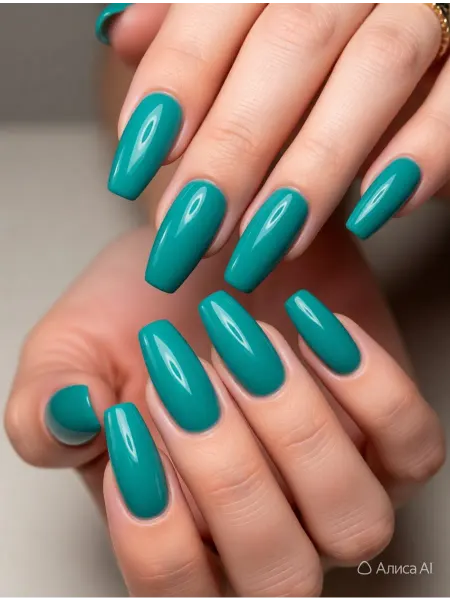 CRISTINANAILS Гель лак для ногтей ярко бирюзово-зеленого цвета
