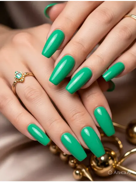 CRISTINANAILS Гель лак для ногтей изумрудно-зеленого цвета