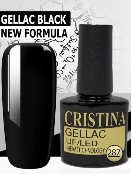 CRISTINANAILS Гель лак ультра черный для маникюра
