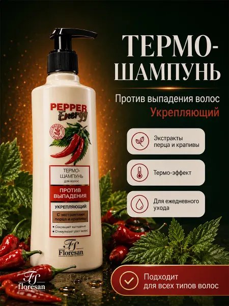 Floresan Термо-шампунь укрепляющий против выпадения волос с экстракта…