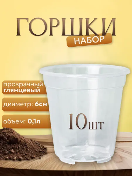 Leafs In Home Горшок прозрачный пластиковый для растений