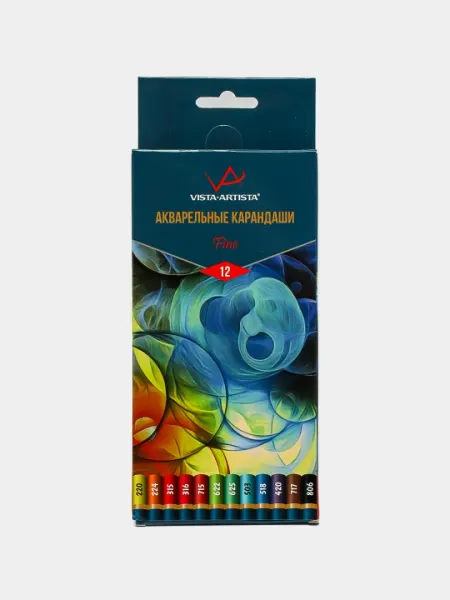 Акварельные художественные карандаши VISTA ARTISTA Fine VFWP-12, 8 * 12 цветов q0000017735