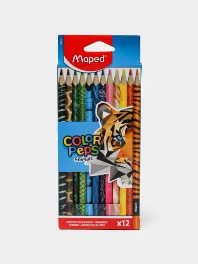 Карандаши цветные Maped, 12 цветов, Animals 832212