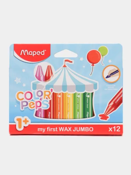 Карандаши масляные-пастель Maped Wax Maxi, 12 цветов, 861311