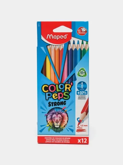 Карандаши 12цв повышенной прочности Maped COLOR'PEPS STRONG 862712