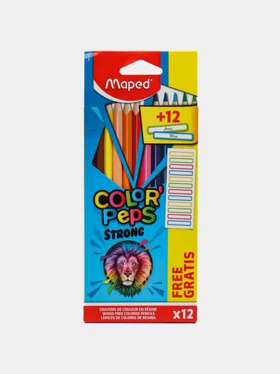 Карандаши цветные Maped Strong X12, 12 Free Labels 862725 q0000013522