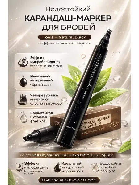 Usya1 Водостойкий карандаш-маркер для бровей эффект микроблейдинга