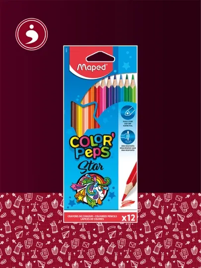 Цветные карандаши ColorPeps Star, 12 цветов