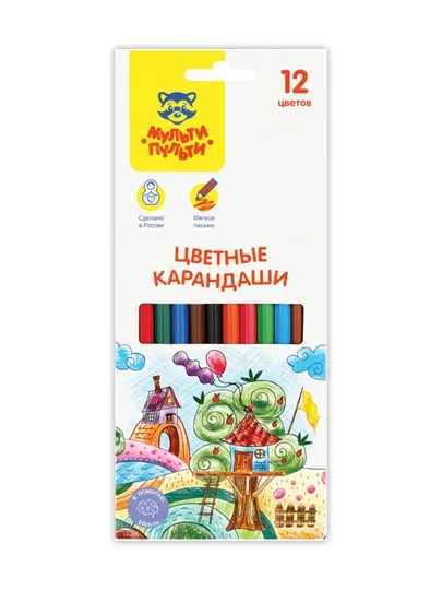 Карандаши цветные Мульти-Пульти "Невероятные приключения", 12 ц шестигранные, CP_41048