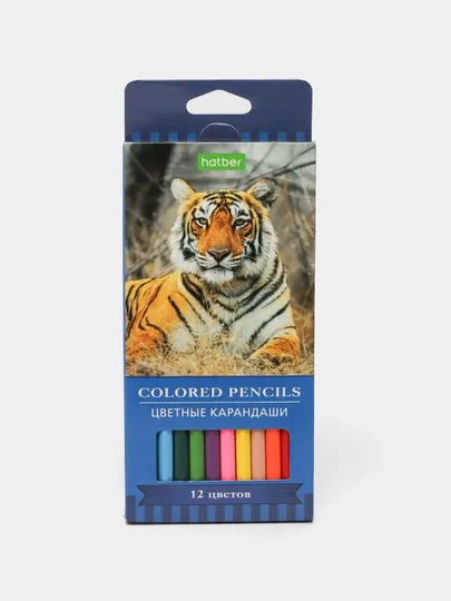 Карандаши цветные ECO, 12 цветов "Дикая планета" - CS-070636 q0000015670