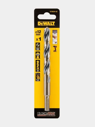 Сверло по металлу DeWalt Black&Gold HSS, 12 мм, DT20534-QZ
